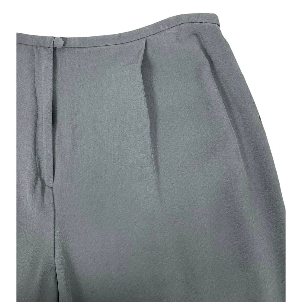 Eileen Fisher 100% Silk Pants Gray Large Lightweight Laganlook Beach Resort - Picture 5 of 16